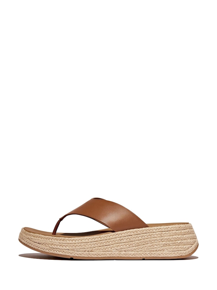 F-Mode Toe Post Brown Espadrilles - Image 1 of 3