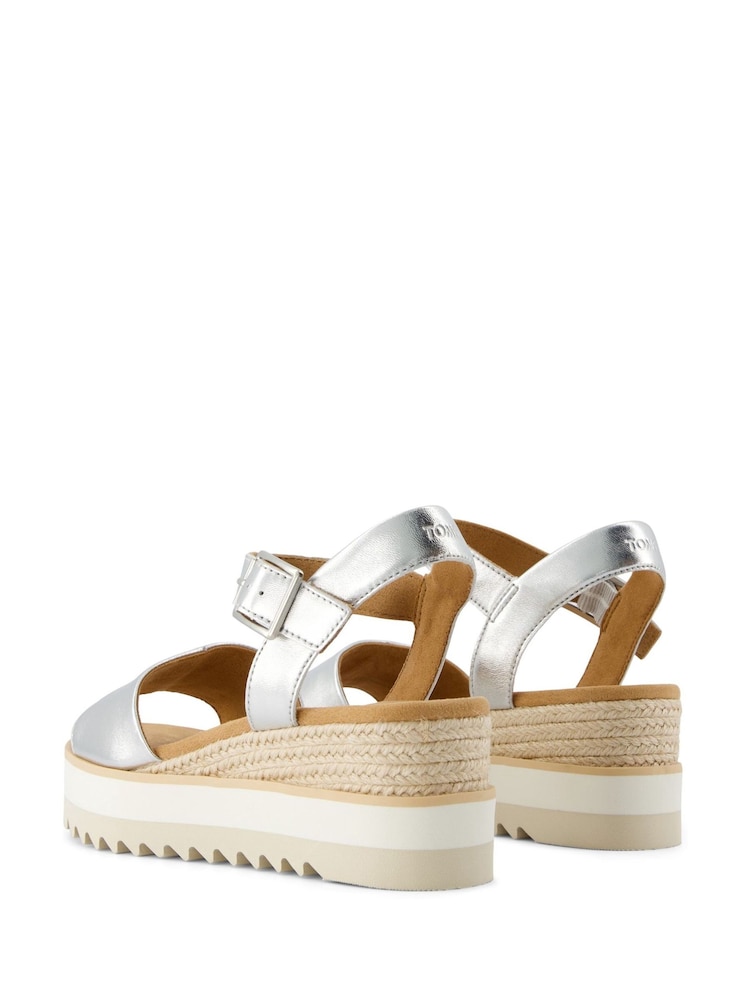 TOMS Silver Diana Wedges - Image 2 of 4