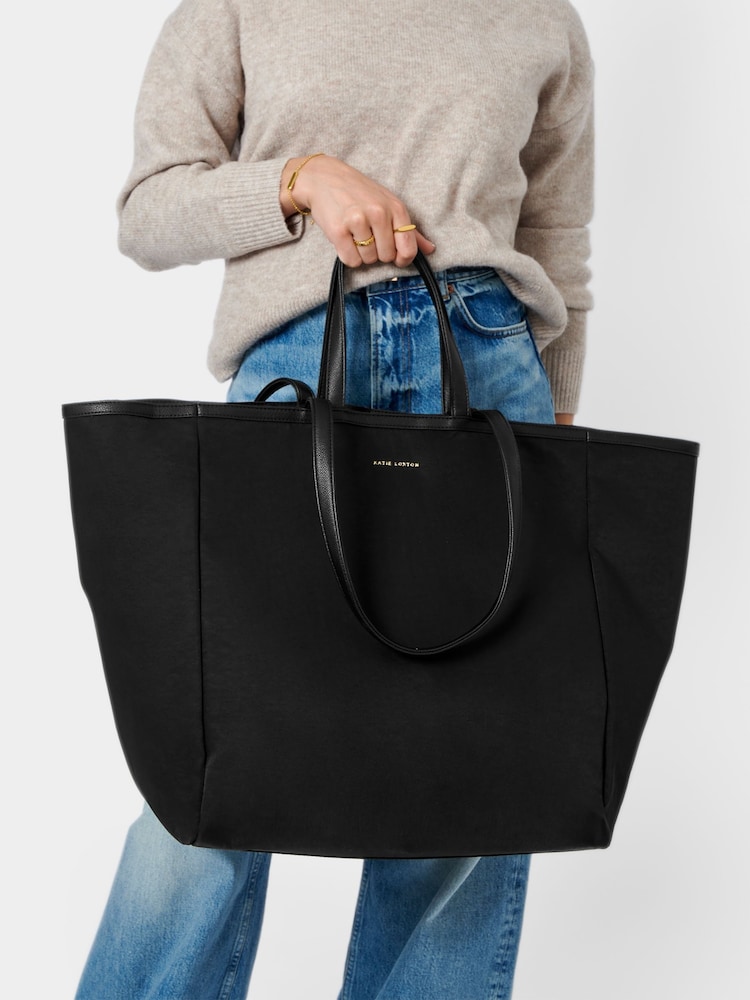 Katie Loxton Black Oversized Nylon Luxe Tote Bag - Image 4 of 4