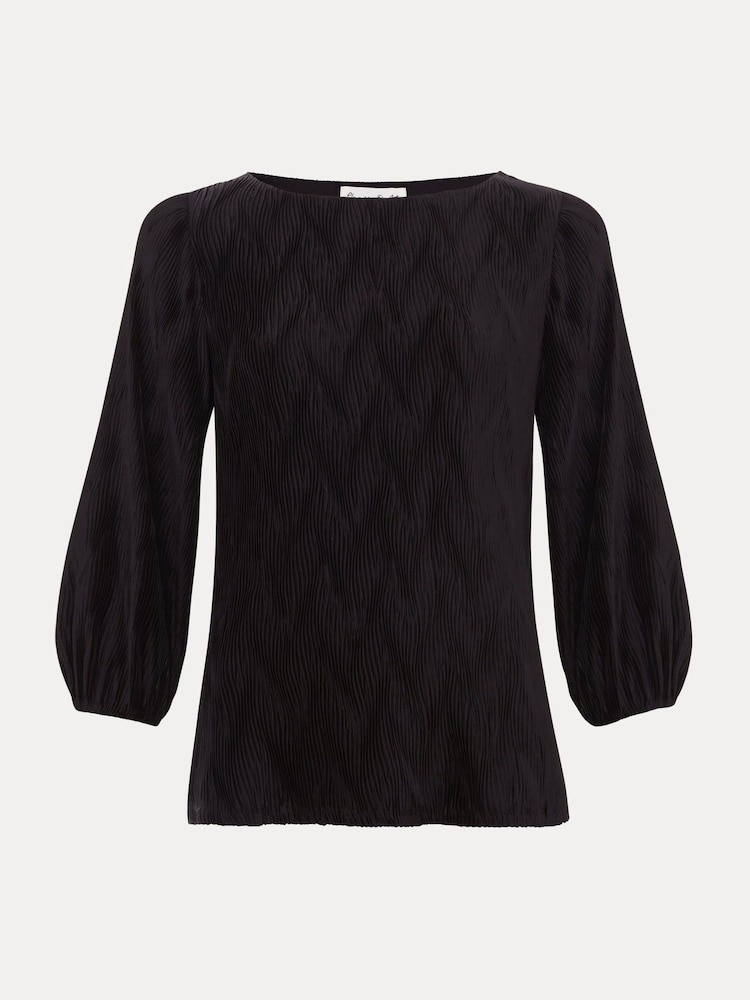 Phase Eight Black Sally Textured Top - Image 7 of 7