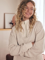 Bath & Body Works Oatmeal Quarter Zip Sweatshirt - Image 4 of 5