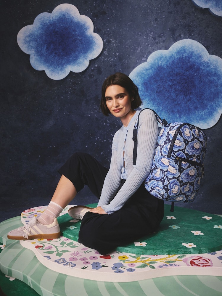 Cath Kidston Blue Clouds Moomins Foldaway Backpack - Image 2 of 6
