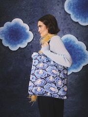 Cath Kidston Blue Clouds Moomins Foldaway Shopper Bag - Image 1 of 8