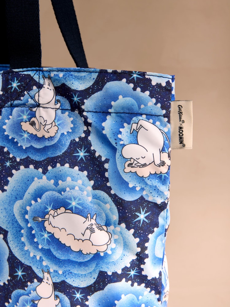Cath Kidston Blue Clouds Moomins Foldaway Shopper Bag - Image 8 of 8