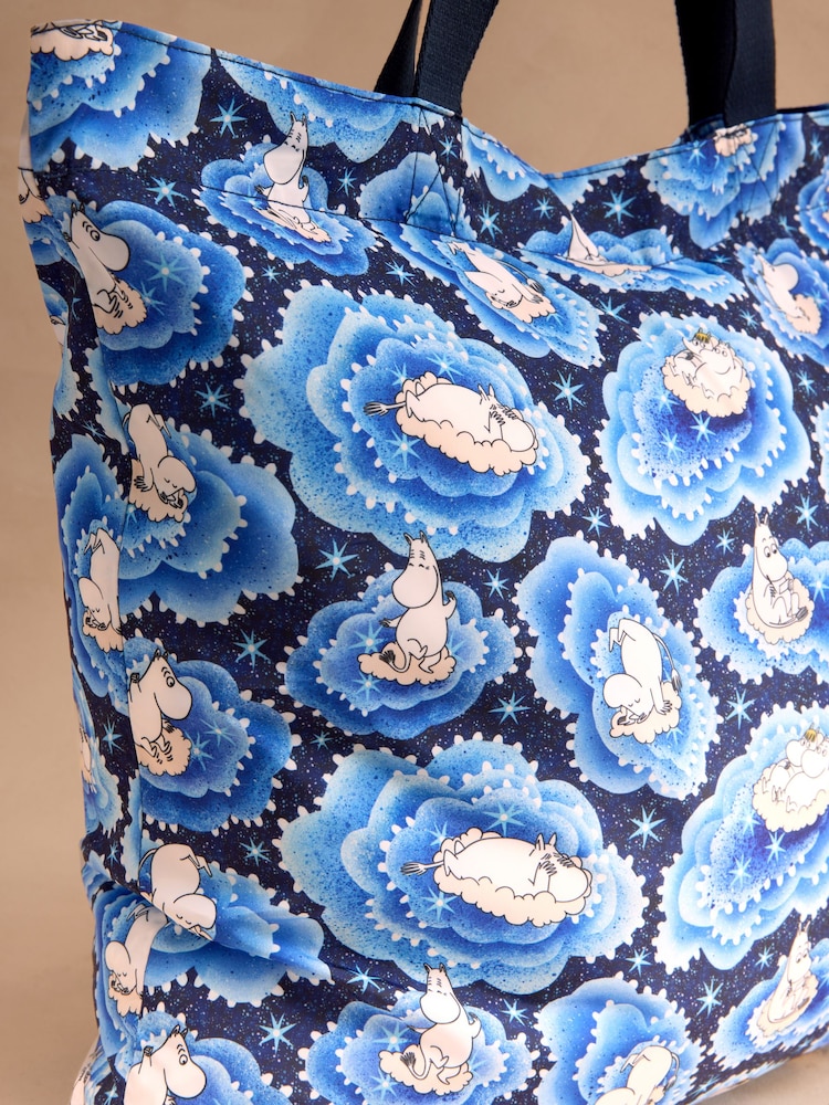 Cath Kidston Blue Clouds Moomins Large Foldaway Tote Bag - Image 7 of 7