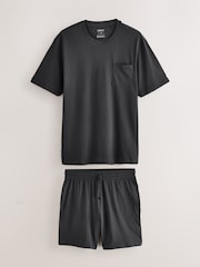 Slate Grey Jersey Pyjamas Shorts Set - Image 1 of 7