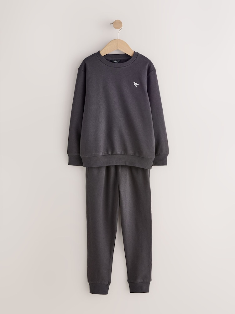 Charcoal Grey/Enzyme Blue/Putty Sweatshirts and Joggers Set 3 Pack (3mths-7yrs) - Image 2 of 8