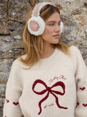 Shabby Chic by Rachel Ashwell® Tan Bow Fur Lined Earmuffs - Image 2 of 5