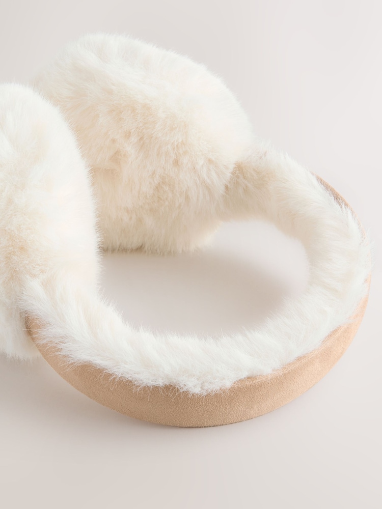 Shabby Chic by Rachel Ashwell® Tan Bow Fur Lined Earmuffs - Image 5 of 5