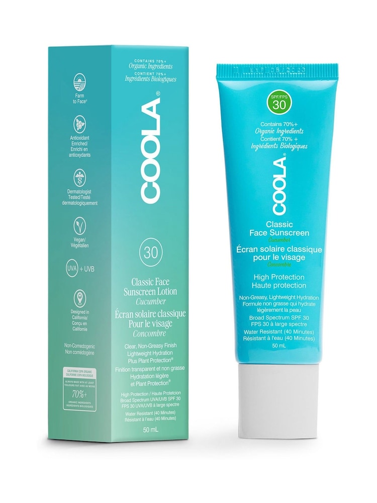 COOLA Cucumber Face Sunscreen Lotion SPF30 50ml - Image 1 of 2