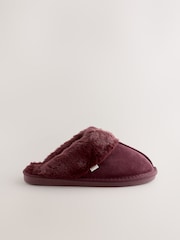 Rojo baya - Pantuflas con forro de piel sintética de ante - Imagen 7 de 8