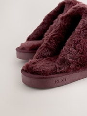 Rojo baya - Pantuflas con forro de piel sintética de ante - Imagen 8 de 8
