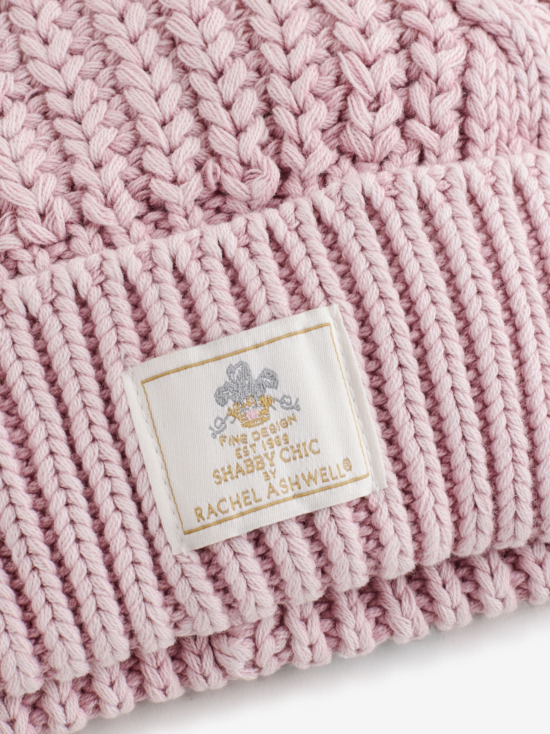 Buy Shabby Chic by Rachel Ashwell® Pink Knitted Cable Beanie from