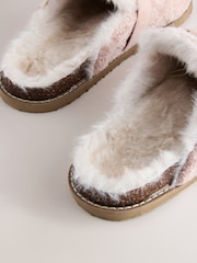 Pink Faux Fur Footbed Buckle Slippers - Image 5 of 5