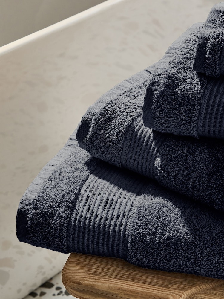 Navy Blue Egyptian Cotton Towel - Image 2 of 3