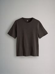 The Set Black/Chocolate Brown/White 3 Pack Relaxed Short Sleeve Cotton T-Shirt - Image 4 of 6