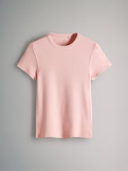The Set Taupe/Pink/White 3 Pack Ribbed Short Sleeve T-Shirts - Image 2 of 6