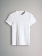 The Set Taupe/Pink/White 3 Pack Ribbed Short Sleeve T-Shirts - Image 4 of 6