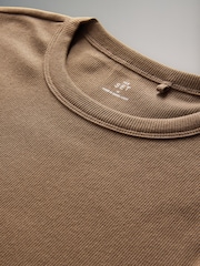 The Set Navy/Cream/Brown 3 Pack Long Sleeve Ribbed T-Shirts - Image 5 of 6