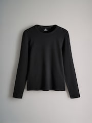 The Set Black/Chocolate/Cream 3 Pack Long Sleeve Ribbed T-Shirts - Image 3 of 6