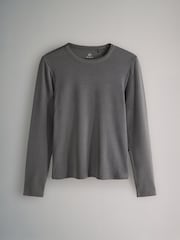 The Set Black/Charcoal Grey/Light Grey Marl/White 4 Pack Long Sleeve Ribbed T-Shirts - Image 2 of 7