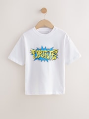 White Fortnite Short Sleeved T-Shirt (4-16yrs) - Image 1 of 4