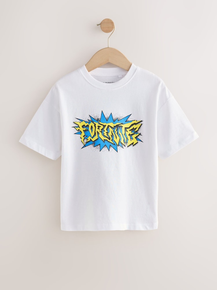 White Fortnite Short Sleeved T-Shirt (4-16yrs) - Image 1 of 4