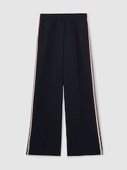 Reiss Navy Robyn Side-Stripe Wide-Leg Trousers - Image 2 of 7