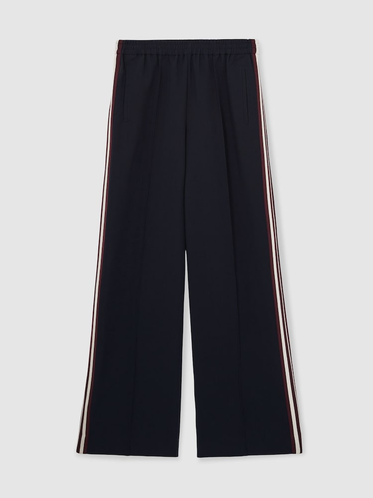Reiss Navy Robyn Side-Stripe Wide-Leg Trousers - Image 2 of 7