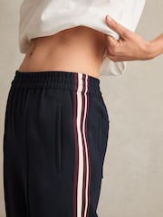 Reiss Navy Robyn Side-Stripe Wide-Leg Trousers - Image 5 of 7