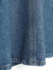 Reiss Indigo Fee Denim Panelled Midi Skirt - Image 6 of 6
