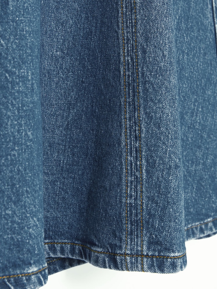 Reiss Indigo Fee Denim Panelled Midi Skirt - Image 6 of 6