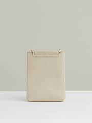 Reiss Off White Vienna Leather Phone Holder - Image 4 of 5