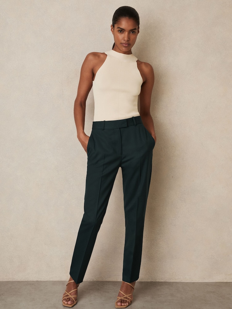 Reiss Green Jade Slim Fit Wool Blend Suit Trousers - Image 1 of 8
