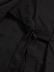 Reiss Black Osbourne Cotton Blend Double Breasted Belted Jacket - Image 7 of 7