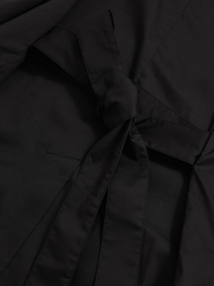 Reiss Black Osbourne Cotton Blend Double Breasted Belted Jacket - Image 7 of 7