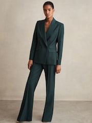 Reiss Green Jade Wool-Blend Wide-Leg Suit Trousers - Image 1 of 7