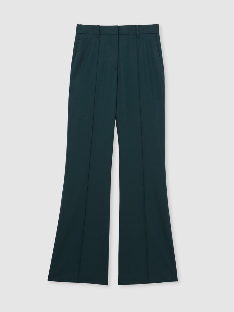 Reiss Green Jade Wool-Blend Wide-Leg Suit Trousers - Image 2 of 7