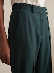 Reiss Green Jade Wool-Blend Wide-Leg Suit Trousers - Image 3 of 7