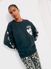 Never Fully Dressed Charcoal Grey Embroidered Sweatshirt - Image 4 of 8