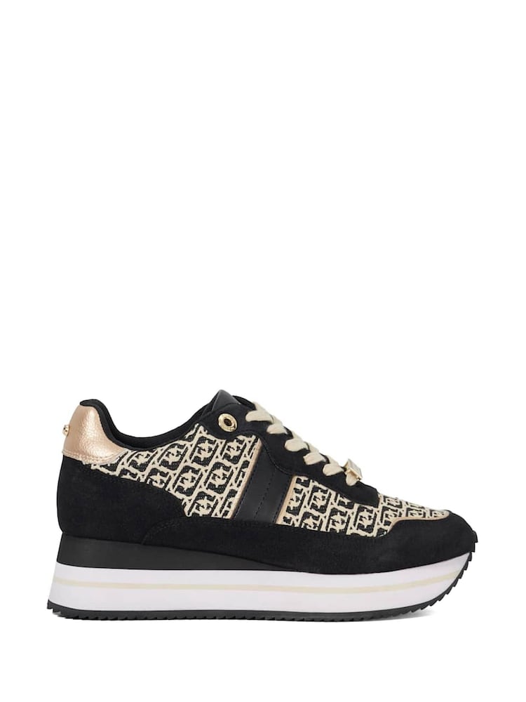 Dune London Black Dark Dancing Mono Sling Back Kitten Shoes - Image 1 of 6