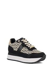 Dune London Black Dark Dancing Mono Sling Back Kitten Shoes - Image 2 of 6