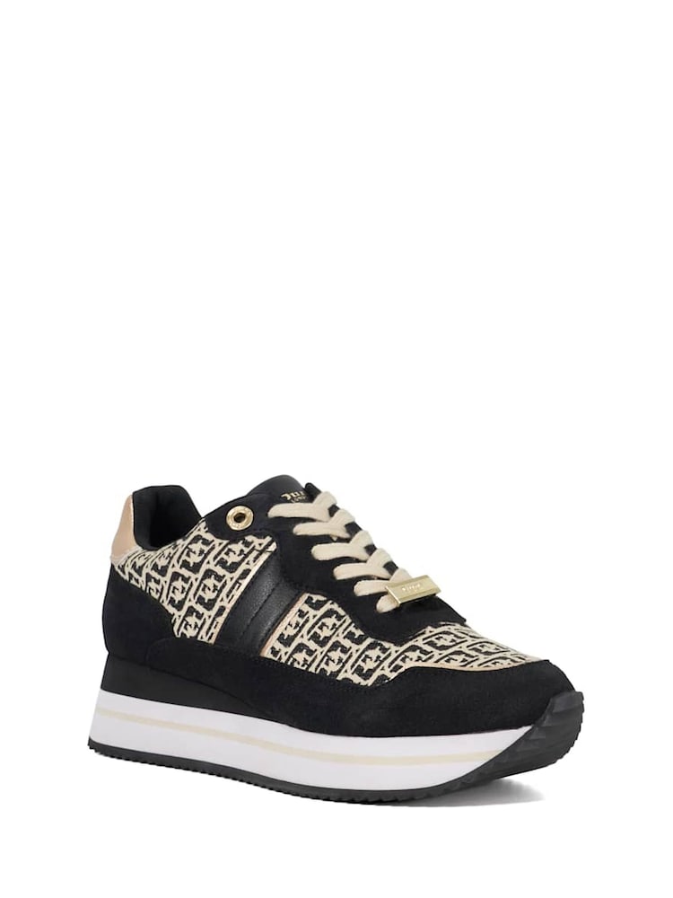 Dune London Black Dark Dancing Mono Sling Back Kitten Shoes - Image 2 of 6