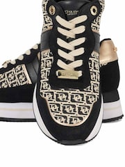 Dune London Black Dark Dancing Mono Sling Back Kitten Shoes - Image 5 of 6