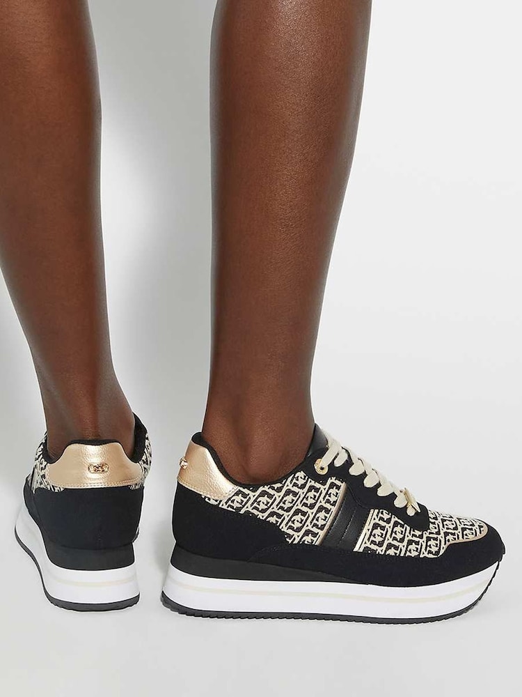 Dune London Black Dark Dancing Mono Sling Back Kitten Shoes - Image 6 of 6