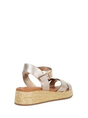 Dune London Gold Standard Fit Littleton Cross Strap Rope Flatform Sandals - Image 3 of 6