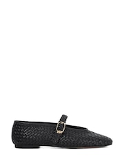 Dune London Black Headline Mary Jane Woven Ballet Shoes - Image 1 of 6