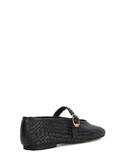 Dune London Black Headline Mary Jane Woven Ballet Shoes - Image 3 of 6