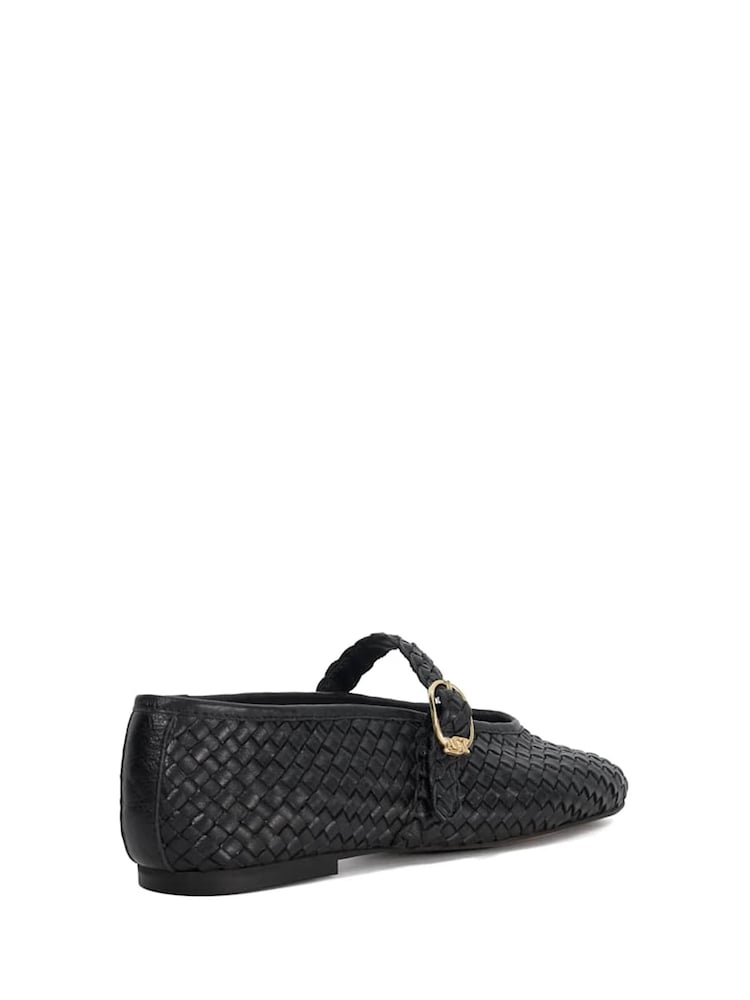 Dune London Black Headline Mary Jane Woven Ballet Shoes - Image 3 of 6