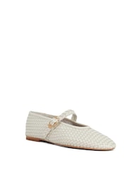 Dune London Cream Headline Mary Jane Woven Ballet Shoes - Image 3 of 6